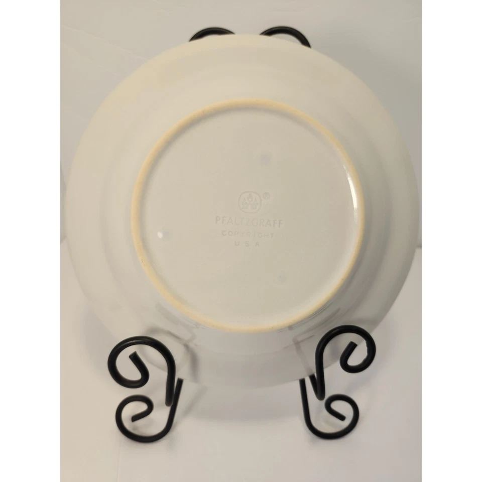 Pfaltzgraff Poetry Blue Rose Vintage 9" Rimmed Soup Pasta Veggie Bowl Glossy USA - Image 2 of 4