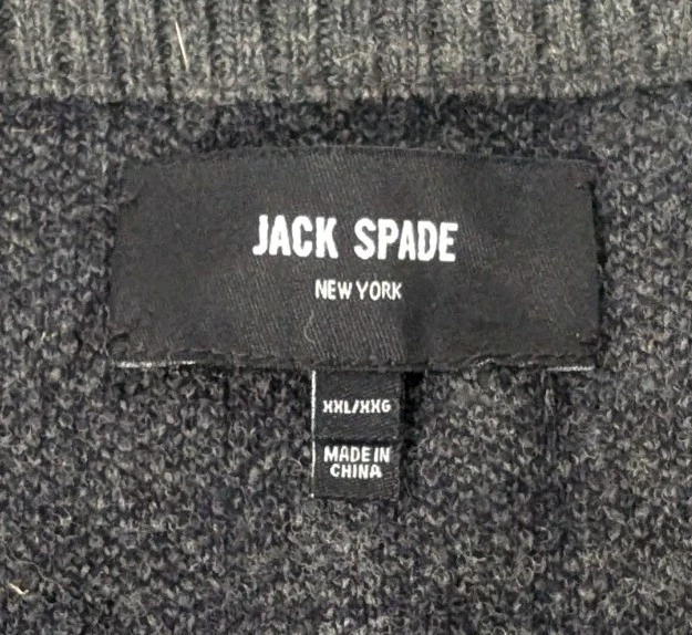 Jack Spade New York Men's Sweater Sz XXL Hounds Tooth Wool Blend Gray - Image 2 of 4
