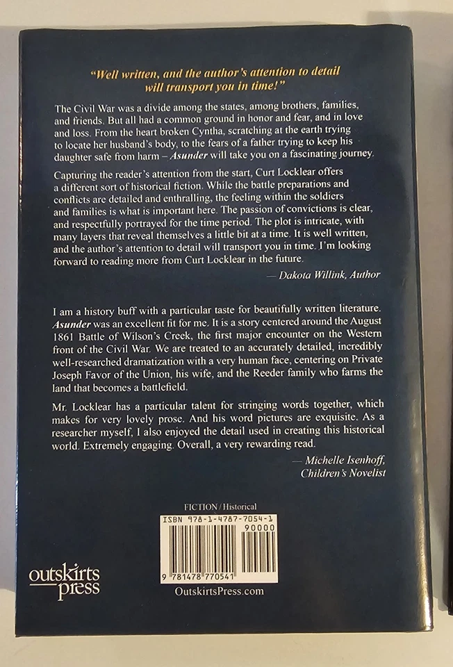 Asunder Book Saga 3 book set By Curt Locklear , Books signed by the author.  - Image 4 of 4