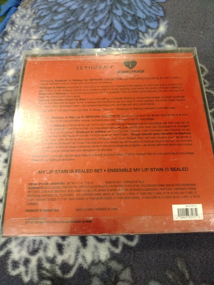 *BNIP* SEPHORA CREAM LIP STAIN 5ML/0.169OZ NEW/TEST/BOX **ALWAYS RED With Bag - Image 4 of 4