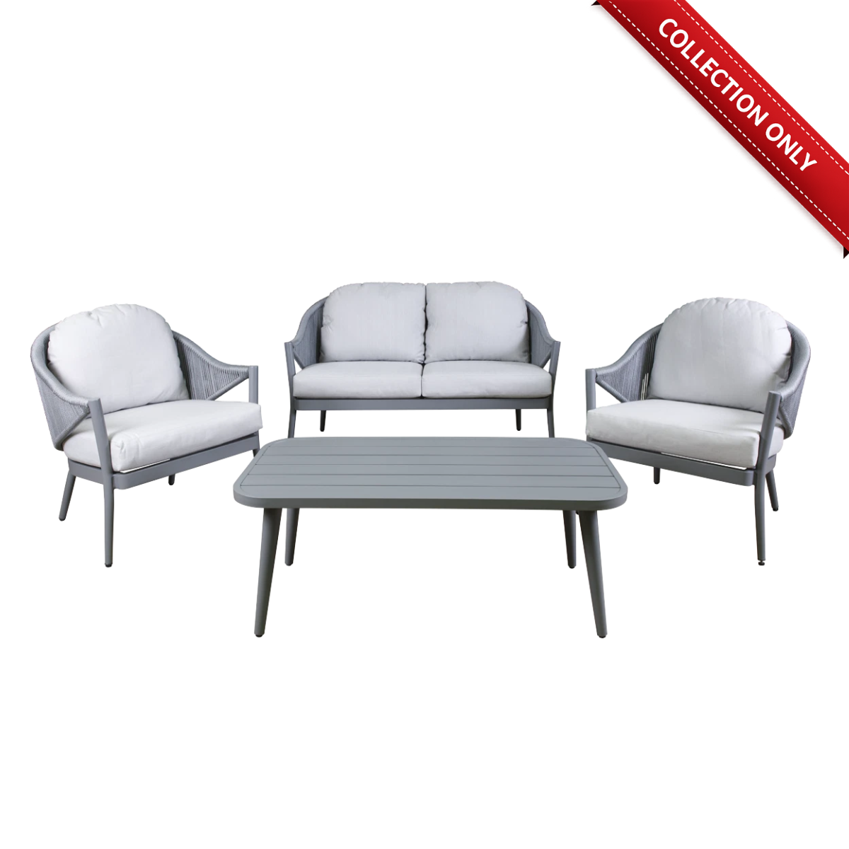 Echo Outdoor Sofa, Chair & Table Garden Set, 4-Piece, Grey, Dellonda DG59 B