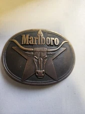 Vintage Solid Brass Philip Morris Inc. 1987 Marlboro Belt Buckle
