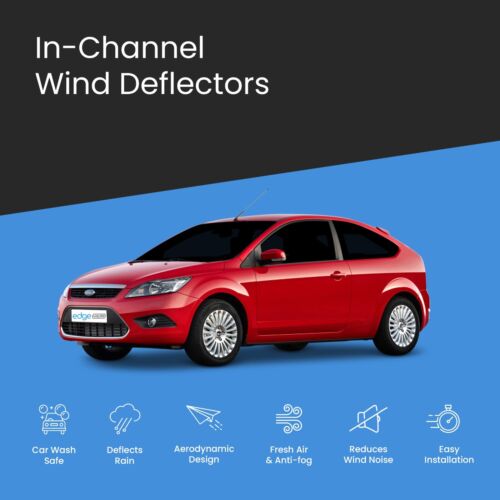 Ford Focus MK2/ST RS 2004-2011 3 Door Hatchback Wind Deflectors 2pc Tinted - Picture 3 of 10