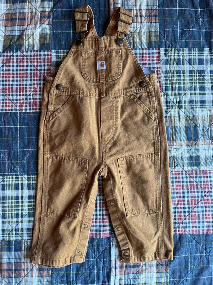 Carhartt Canvas Overall Bibs Double Knee Toddler Size 12 Months