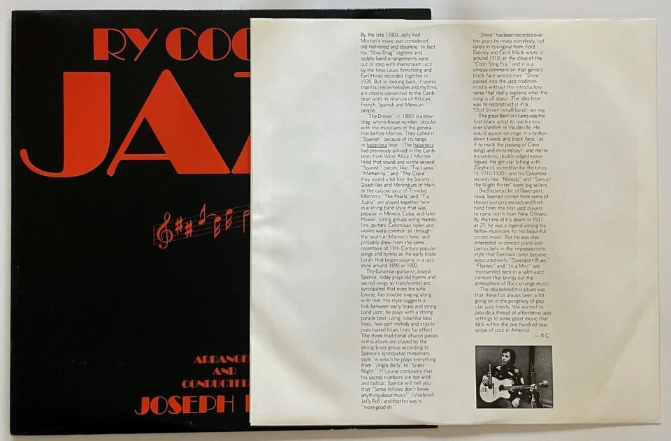 Ry Cooder Jazz LP M- Warner Bros. (1978) ORIGINAL - Image 3 of 4