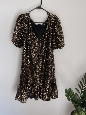 ELOQUII Puff Sleeve Plus Size Sequin Dress with Flounce Size 14 | eBay ELOQUII Puff Sleeve Plus Size Sequin Dress with Flounce Size 14 | eBay