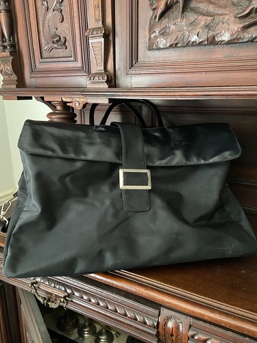 Lollipops Paris Large Black Valise Tote Overnight Luggage Bag - Picture 3 of 11