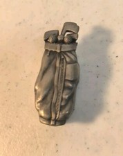 Ms Dee Pewter GOLF BAG Pinback Pin (& 2 Golf Balls Pop Out To Be Earrings)  