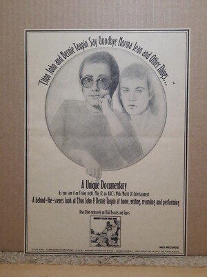 1974 Elton John & Bernie Taupin Vinyl Newspaper Ad Goodbye Yellow Brick Road