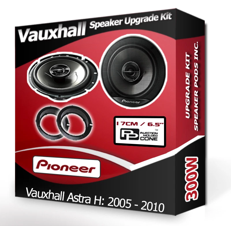 Vauxhall Astra H Altavoces de puerta delantera Altavoces de coche Pioneer + cápsulas adaptadoras 300W