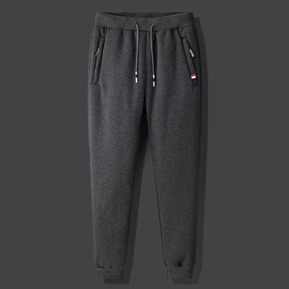 Calças térmicas masculinas de lã de cordeiro inverno lã grossa fitness - Imagem 2 de 4