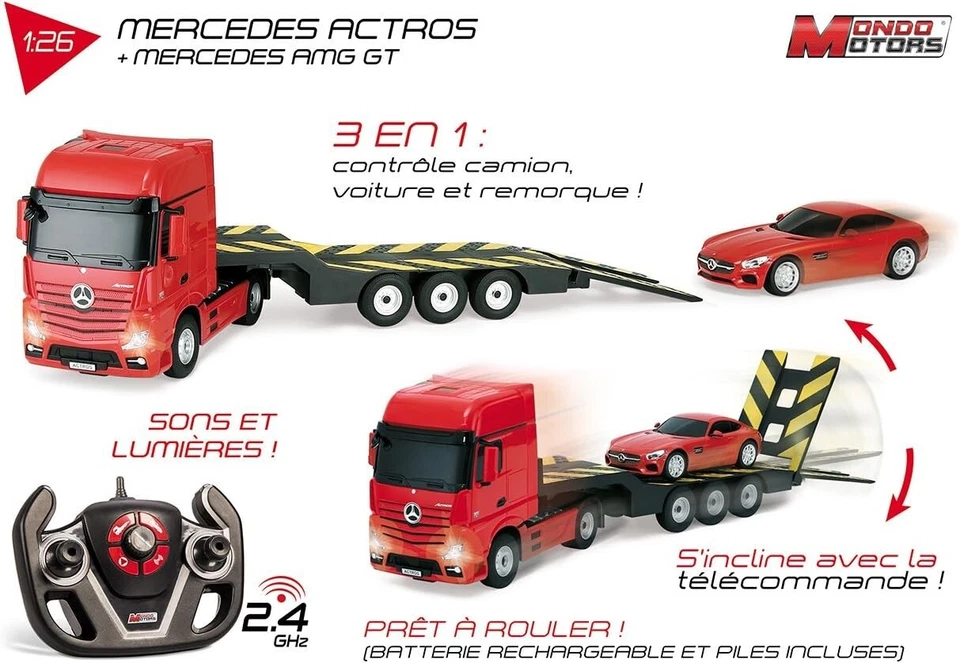 Rastar 1/26 Scale Radio Control TY44127212 Mercedes Actros & R/C Mercedes AMG GT - Image 3 of 4