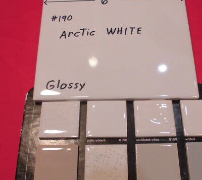1 pc. Daltile #190 Arctic White: Brilliant Glossy Ceramic Tile 6