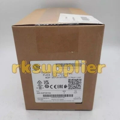 NEW Allen-Bradley AB 22D-D2P3N104 Series A. PowerFlex 40P 0.75 kW 1HP AC Drive