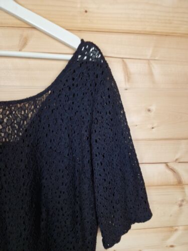 Toast Dress UK 14 Black Lace Shift Lined Broderie Anglaise LBD Mini - Picture 4 of 19