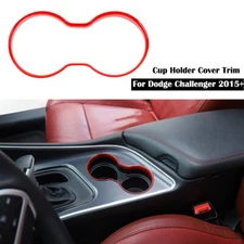 Red Inner Front Cup Holder Cover Trim Bezel Frame For Dodge Challenger 2015-2020