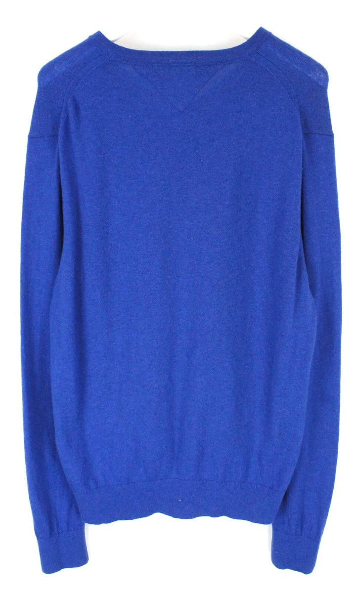 TOMMY HILFIGER Lambswool Jumper Men s 2XL V Neck Stretchy Pullover