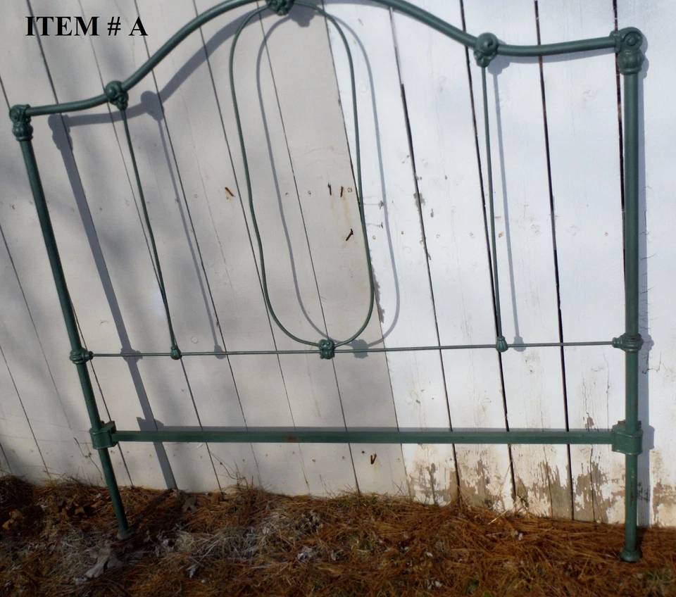 Choose one- Vtg Metal & Cast Iron Headboard with Modern Hollywood Frame - Image 2 of 4