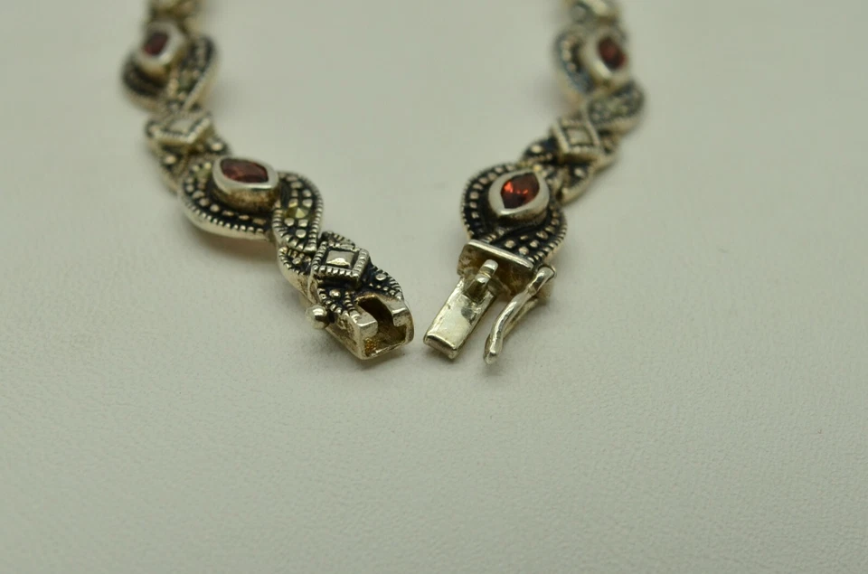 PULSEIRA PRATA ESTERLINA ESTILO FANTASIA CORRENTE LIGADA PEDRA ÂMBAR 7,5" #FMJ961 - Imagem 3 de 3