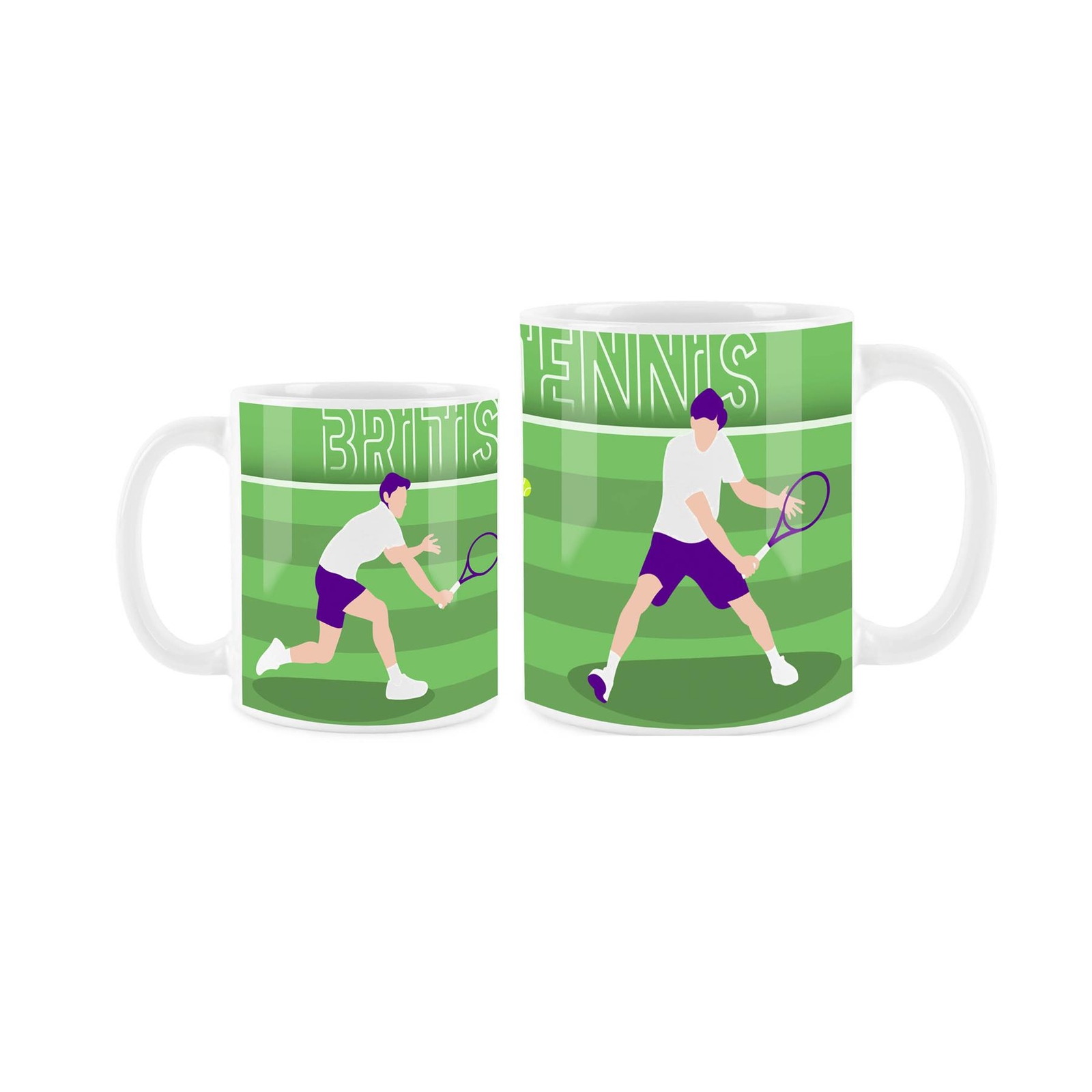 British Tennis Mug - Championships Tournament Tennis Gift - Tea/Coffee Green Cup