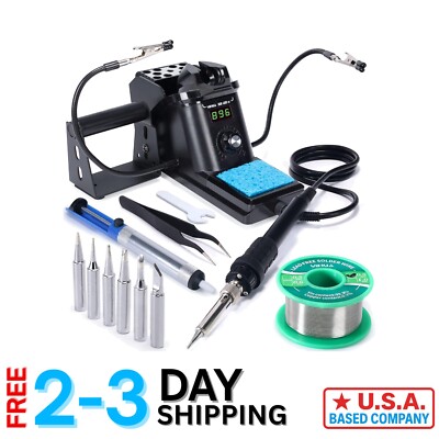 Complete 12-in-1 Soldering Kit with 60W Digital Display - Includes ESD Tweezers