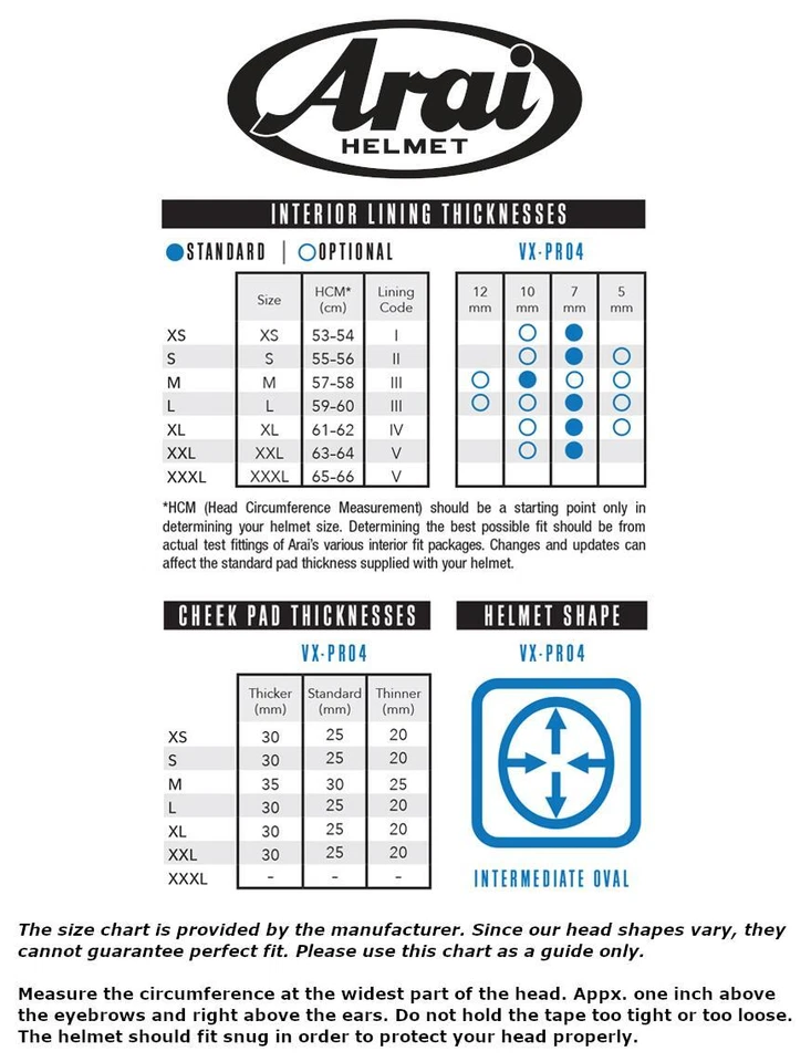 Arai VX-Pro4 Helmet Off Road Dirt Bike Vented Removable Liner DOT SNELL XS-2XL - Image 2 of 2