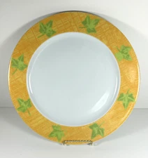 Ivy1 by Thomas Rosenthal Group Chop Plate Yellow Rim Green Leaves Ivy Germany