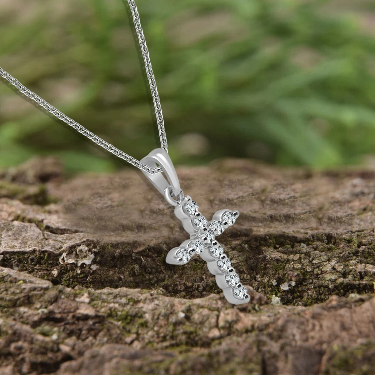 Vintage diamond store cross necklace