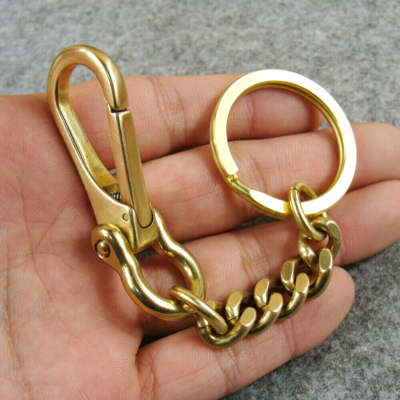 Solid Brass Key Chain Holder Keyrings Bag Wallet Chain Keychains