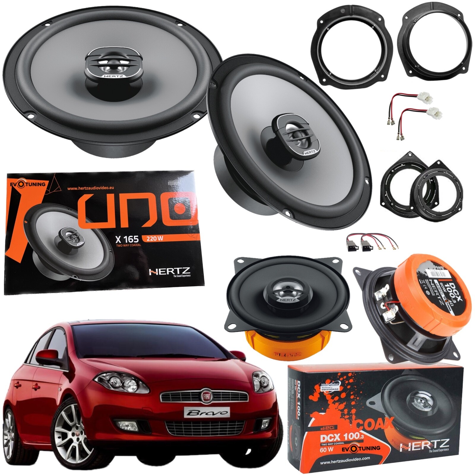 Rinnova l'Audio Fiat Bravo II: Kit 4 Altoparlanti Hertz Alta Fedeltà