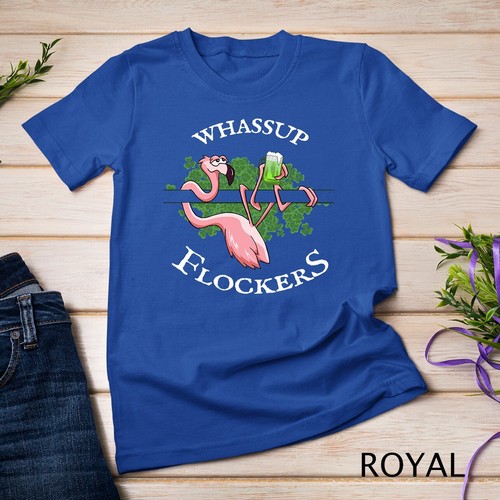 Camiseta unisex Whassup Flockers Lucky Irish Flamingo St Paddys Day - Imagen 12 de 15