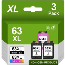 63 XL Ink Cartridge For HP 63XL Envy 4520 4512 4516 Officejet 3830 4650 F6U64AN