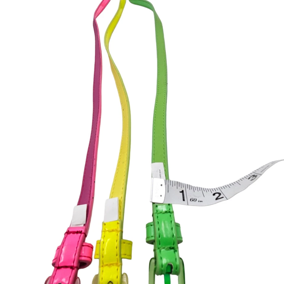 70s 80s Ladies Pack of 3 Neon Fancy Dress Belts 1980s 80's Belt  - Image 2 of 4