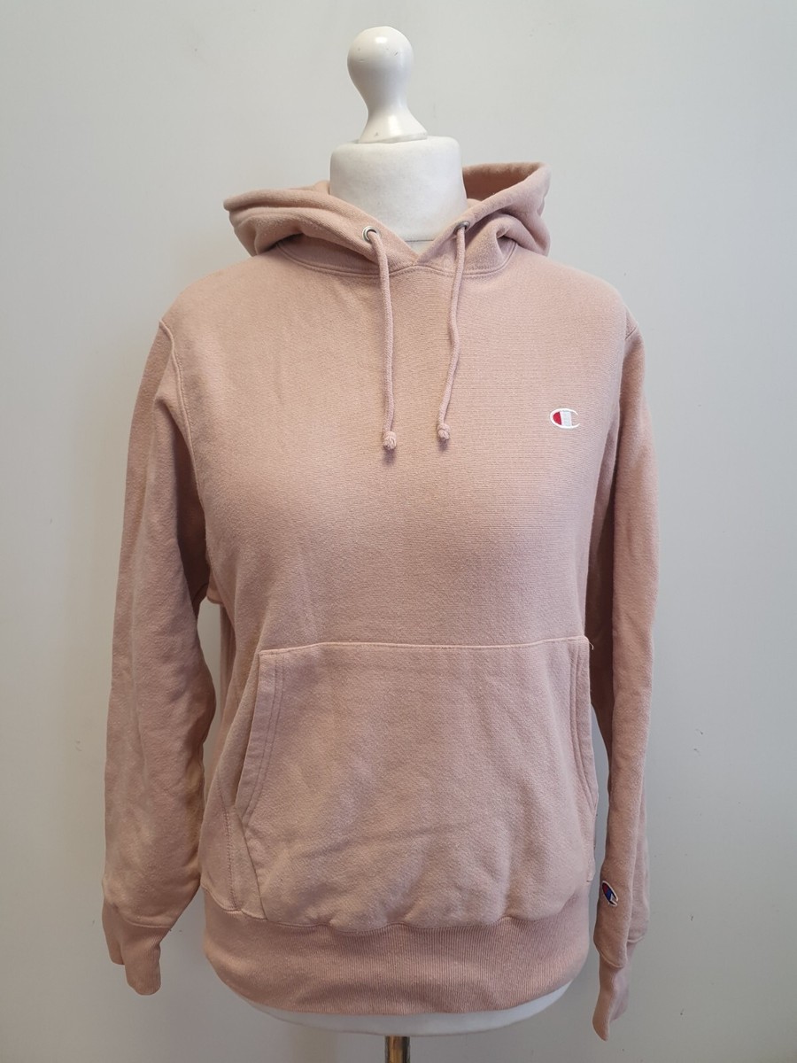 B599 WOMANS CHAMPION PINK DRAWSTRING PULLOVER SPORTS HOODIE TOP UK