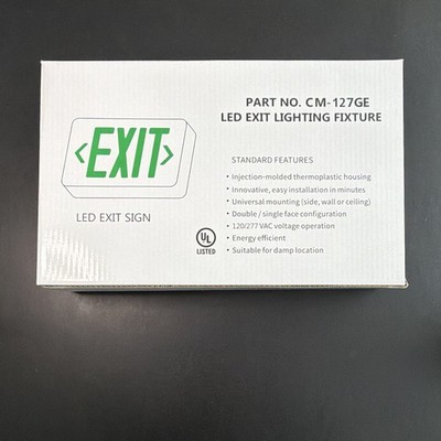 LED Exit Sign CM-127GE Thermoplastic Wall Mounting Brackets Lighting Fixture