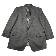 Vintage Brooks Brothers Blazer Mens 48 LG Wool Tweed Plaid 2-Button 90s USA