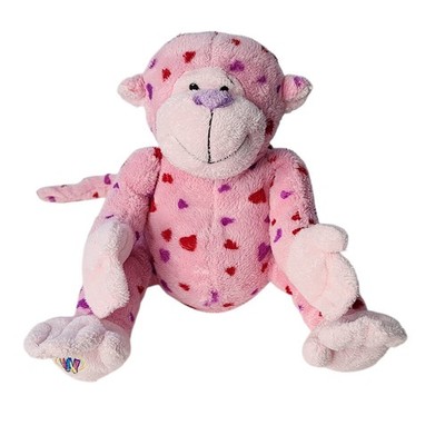Ganz Webkinz Love Monkey Plush HM343 No Code Pink With Hearts 