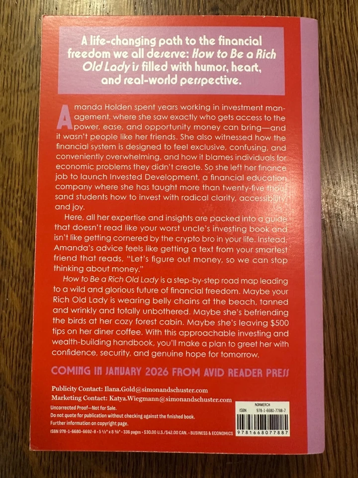 ARC How to Be a Rich Old Lady by Amanda Holden 2026 PROOF FINANCE INVESTING - Image 2 of 4