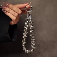 Bunte Handy-Lanyard-Kette Glitzer-Kristallperlen SchlüSselanhäNger