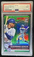 2022 Panini Donruss Optic Mookie Betts Green Prizm Diamond Kings #/5 PSA 9