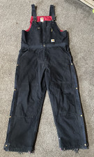 Carhartt Bib Overalls Mens Size 40X32 Black Work Wear RN14806