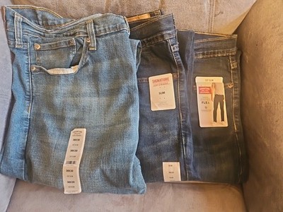 (3) Signature Levi Strauss & Co. Mens  Slim Jeans Size 38 x 30 New