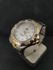 Tag Heuer 40" Gold WAF1124 Aquaracer Series Quartz Watch Diamonds Silver