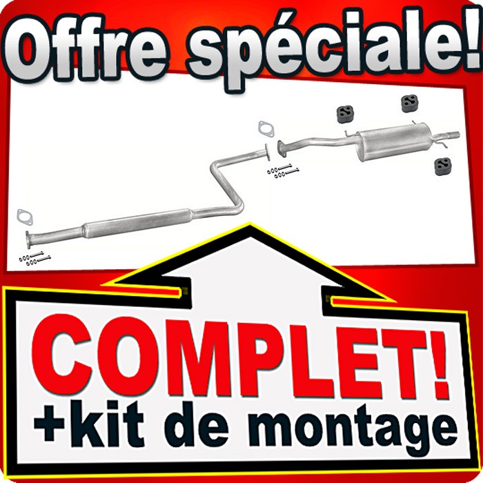 Ligne d'échappement pour KIA CLARUS Break avec silencieux arrière robuste pour moteur 1.8 2.0