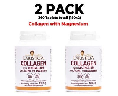 Ana Maria Lajusticia, Collagen with Magnesium, 2 PACK, 180 Tablets (360 total)