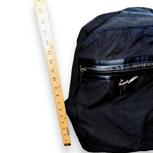 Giuseppe Zanotti Randy Technical Black + Silver Leather + Canvas Bag Backpack - Picture 4 of 24