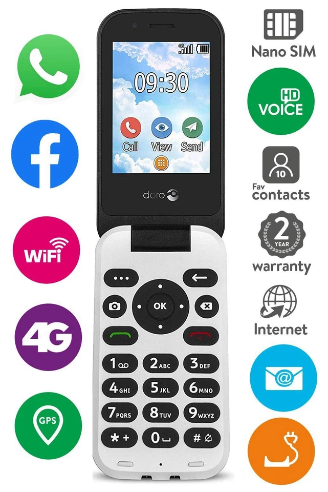 Brand New Doro 7030 4G Dual Sim Card Big Keys, Loud Sound, Black UNLOCKED Uk - Image 2 of 4