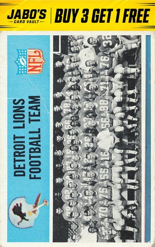 Detroit Lions #57 1965 Philadelphia card