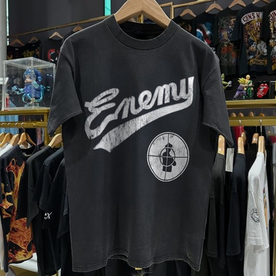 #ad #ad 1991 Public Enemy Crosshair Faded T Shirt Black XL $25.99