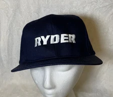 Ryder Moving Co Ball Cap Navy Blue Adjustable Flat Brim Trucker Hat